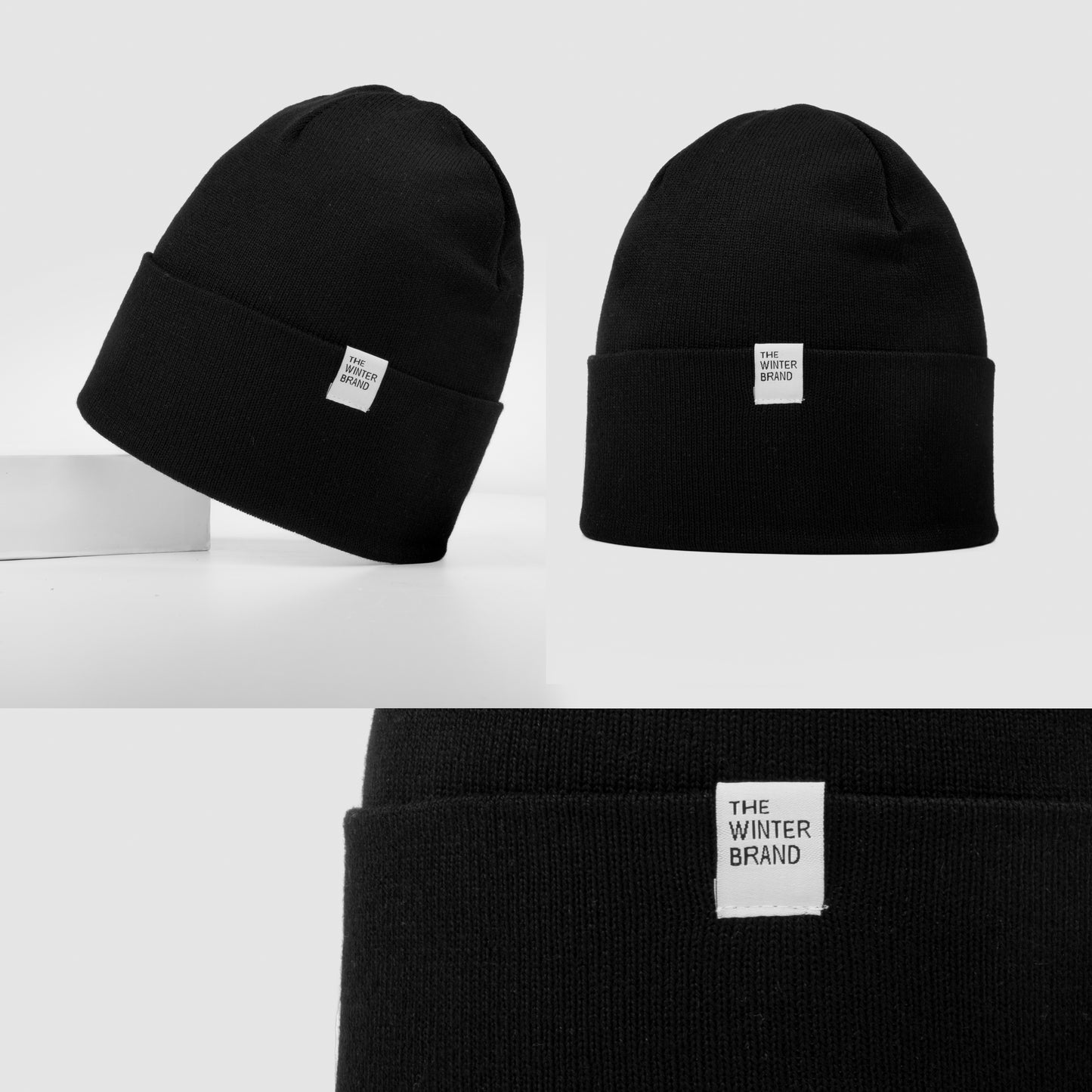 Frost Neutral Black Beanie