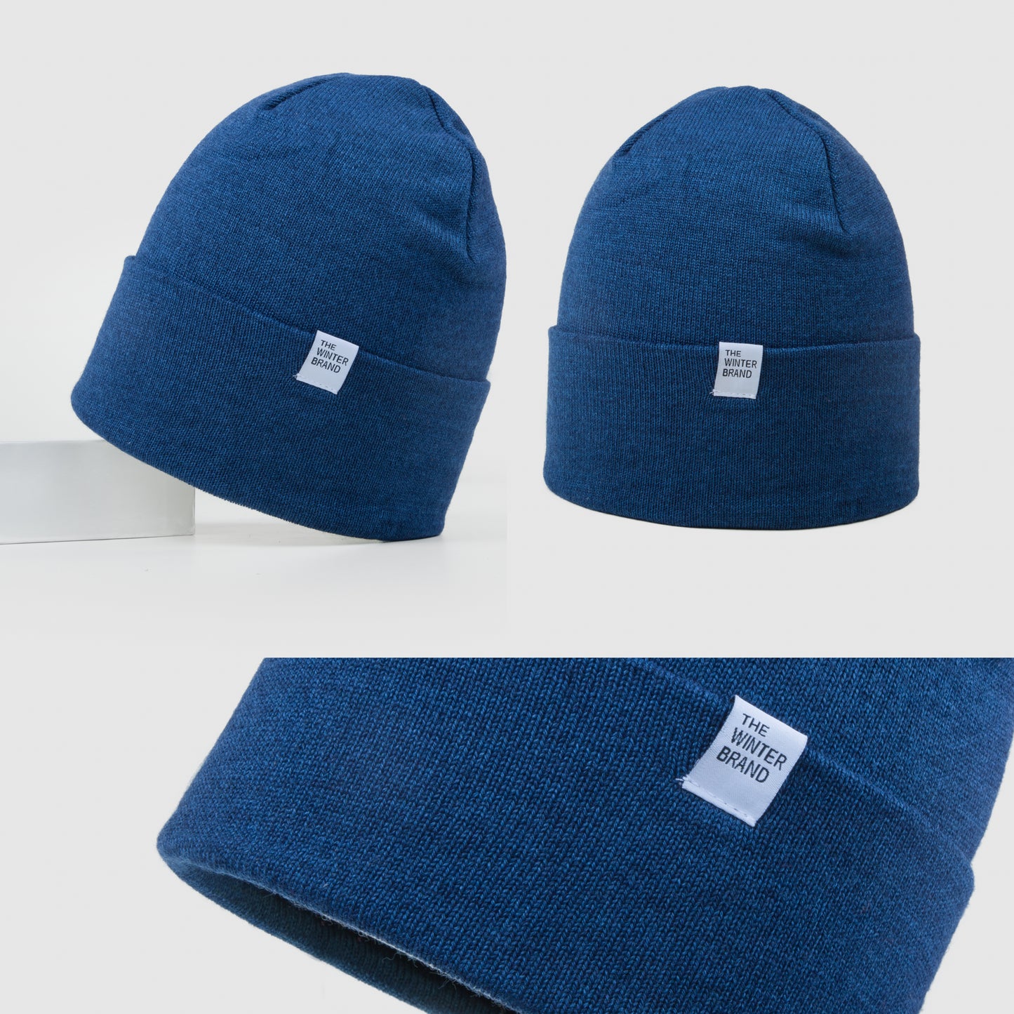 Frost Neutral Denim Blue Beanie