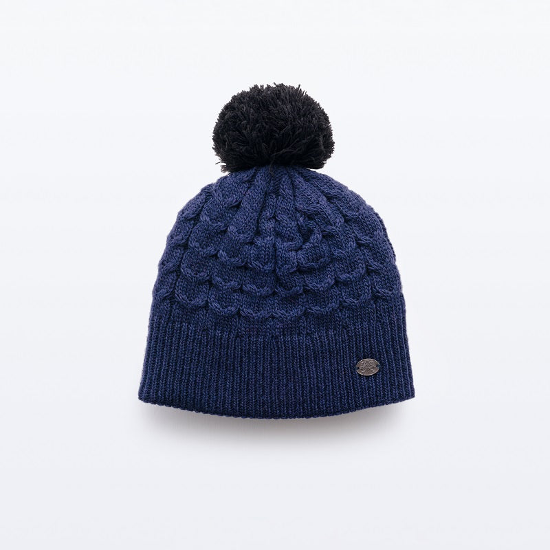 Snowflake Navy Pompom Beanie