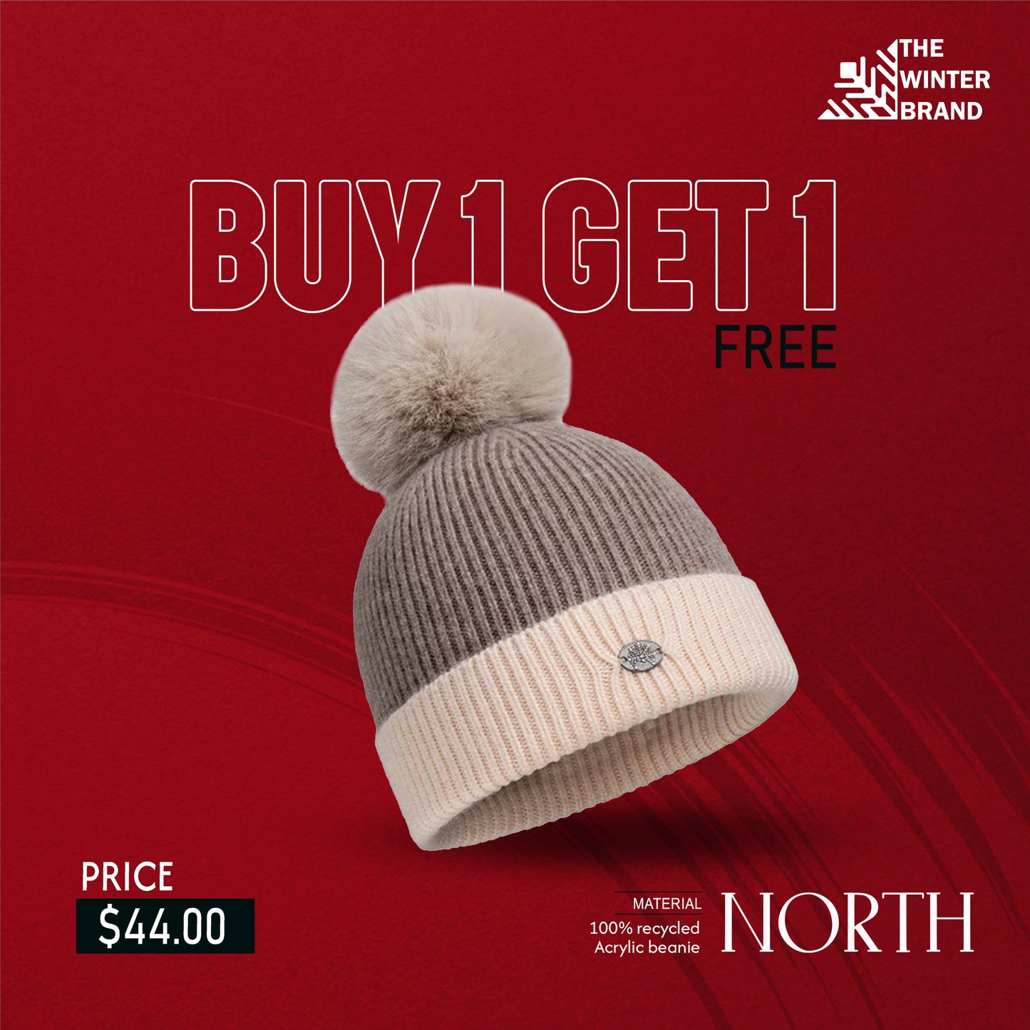 N O R T H (Pom Pom Beanie)