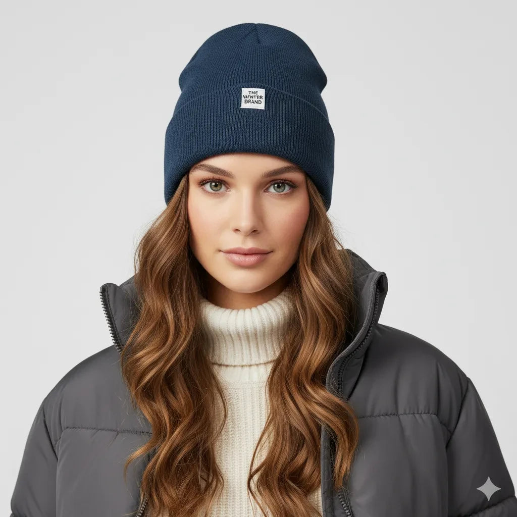 Alba Neutral Denim Beanie for woman