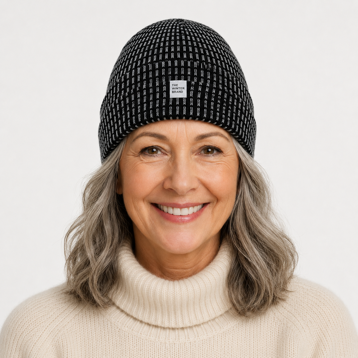 Yule Dotted Neutral Black Beanie