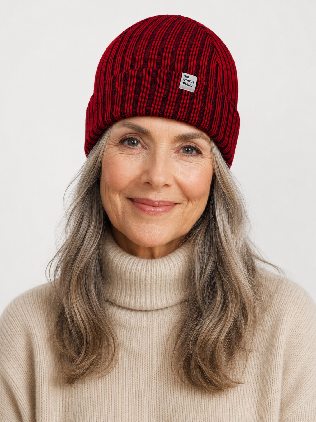 Robin Stripes Red and Navy Beanie