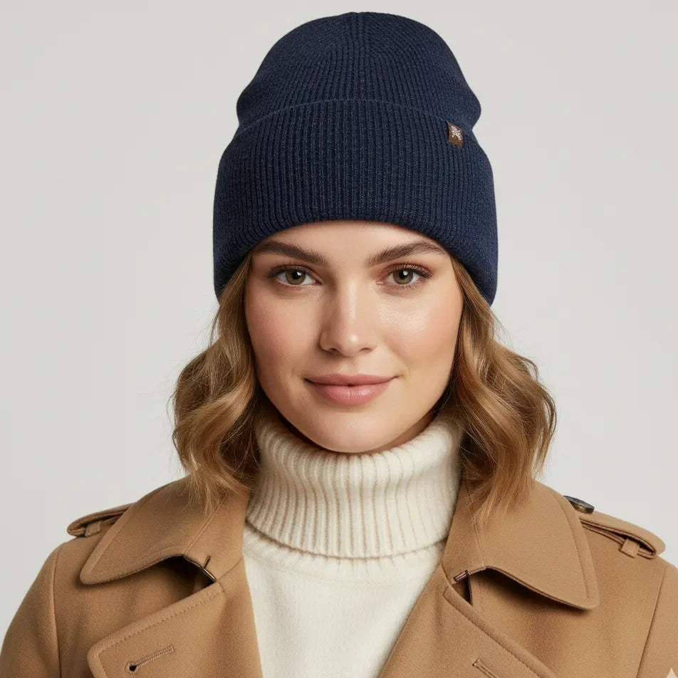Flare Angora Wool Blue Beanie for girl