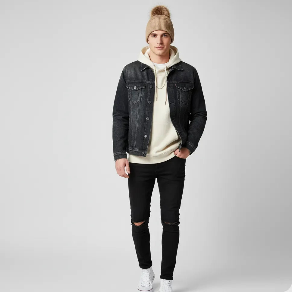Flare Tan Wool Pompom Beanie for boy