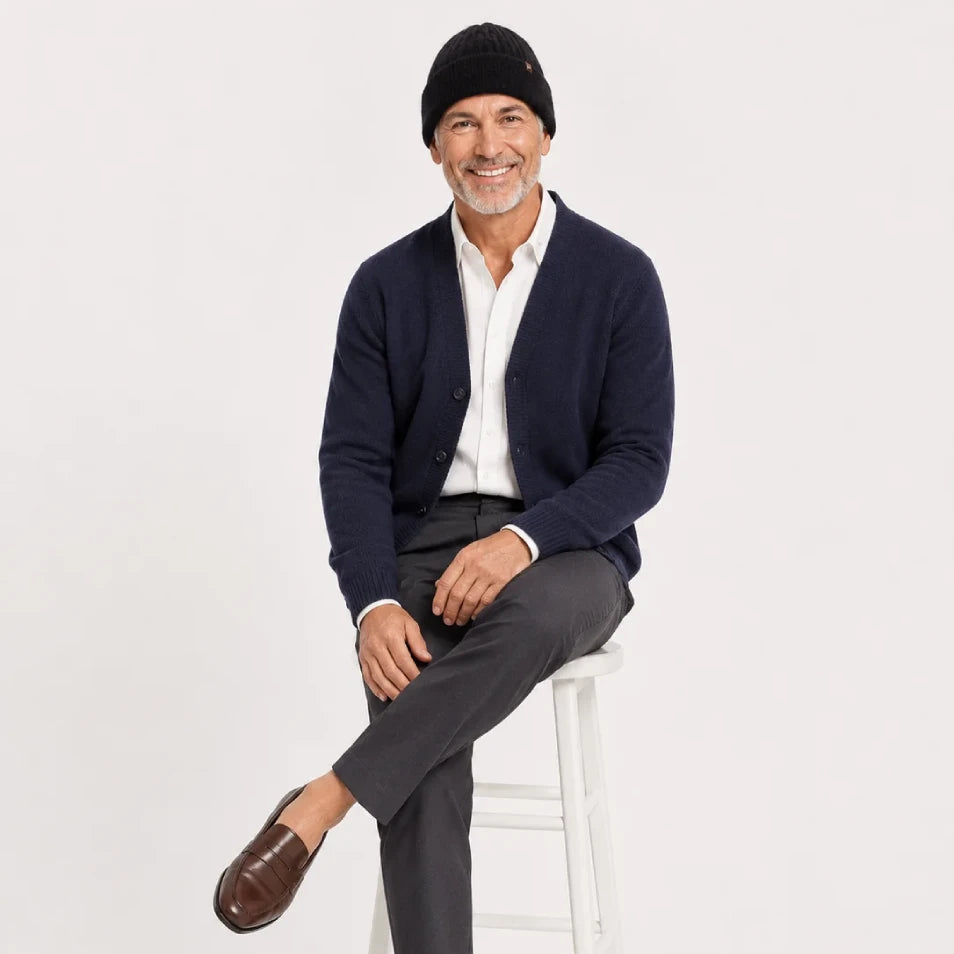 Fluff Angora Wool Black Beanie