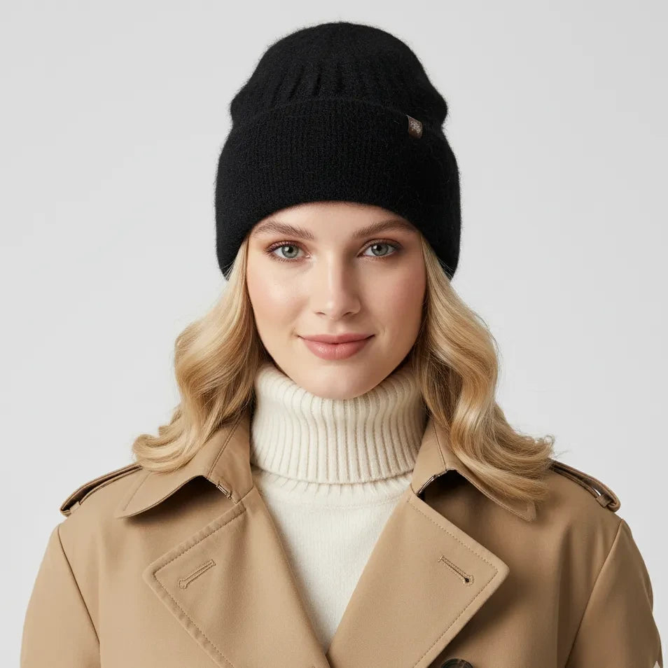 Fluff_Angora_Wool_Black_Beanie_for_woman