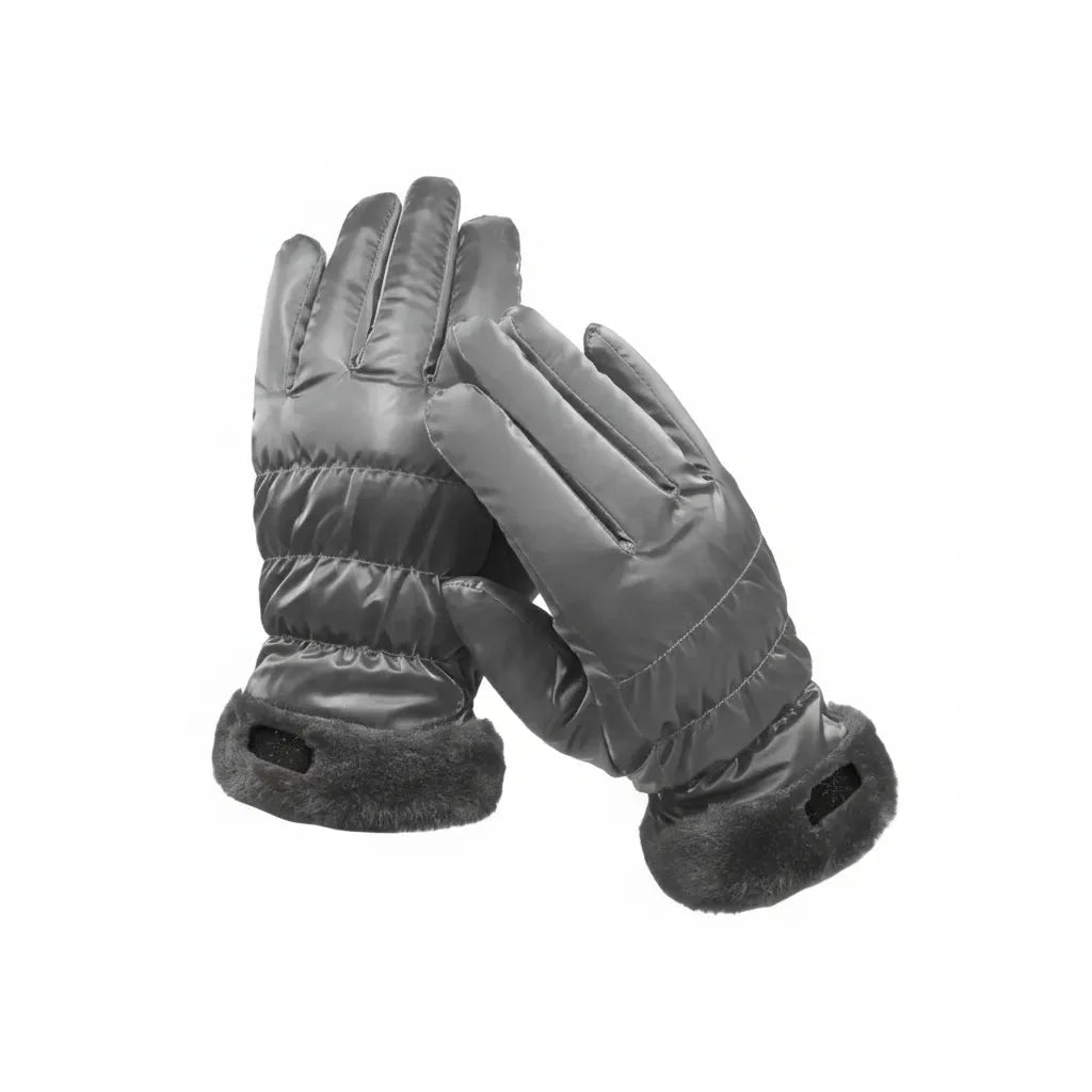 Gale Women Gray Waterproof Leather hand Gloves