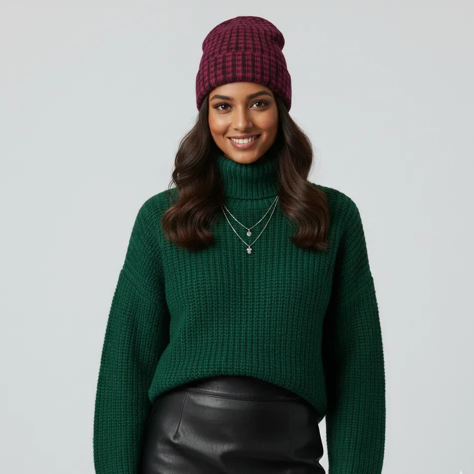 Nordic_Checkered_Fuchsia_Pink_and_Green_Beanie_02