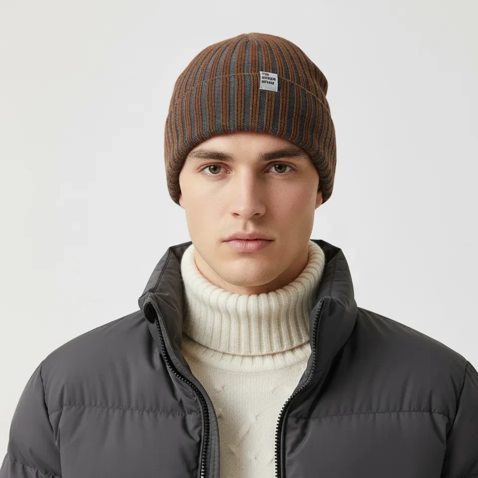 Robin_Stripes_Brown_and_Green_Beanie_for_man