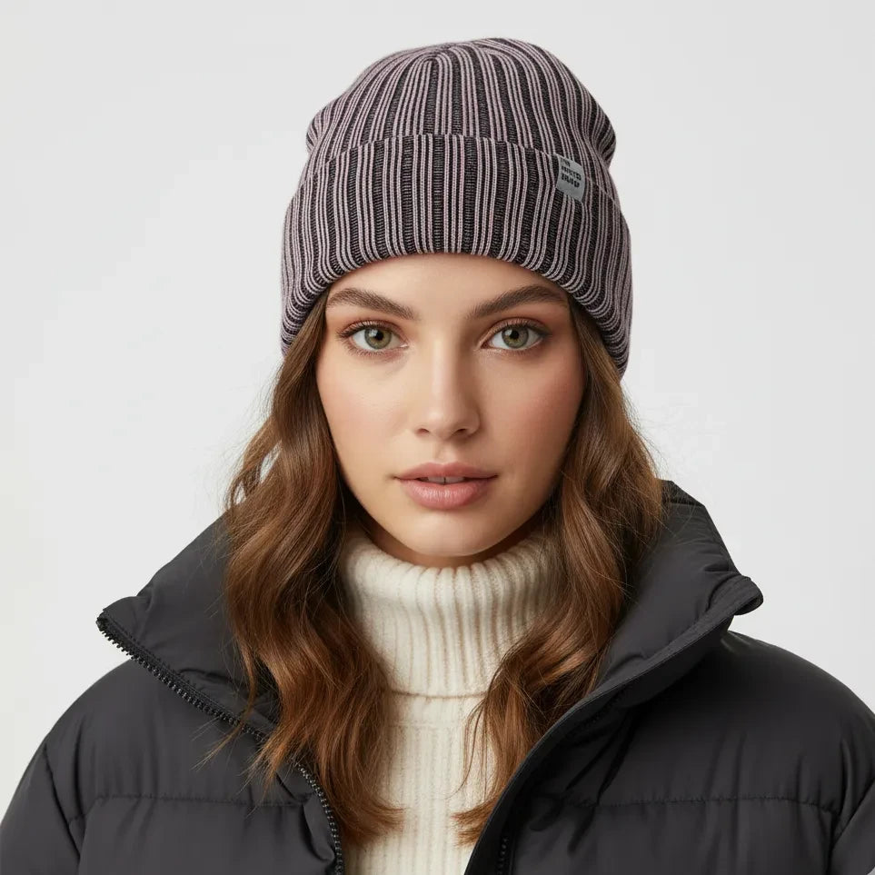 Robin_Stripes_Pink_and_Black_Beanie_for_girl