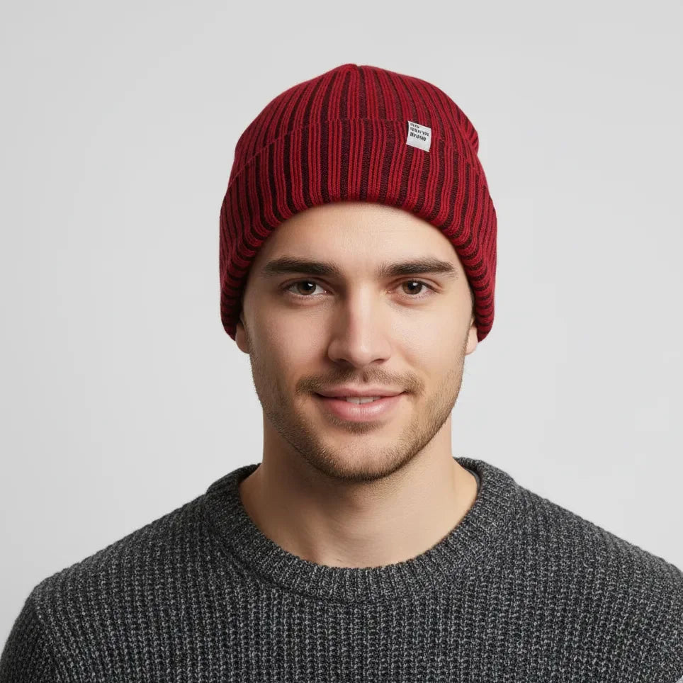 Robin_Stripes_Red_and_Navy_Beanie_for_man
