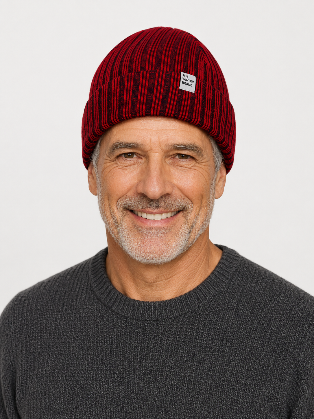 Robin Stripes Red and Navy Beanie