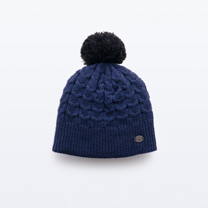 Snowflake Navy Pompom Beanie