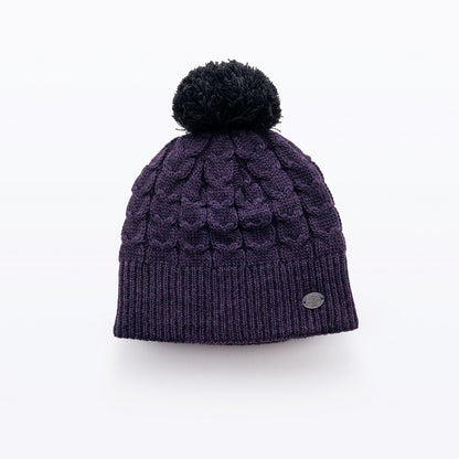 Snowflake Purple Pompom Beanie