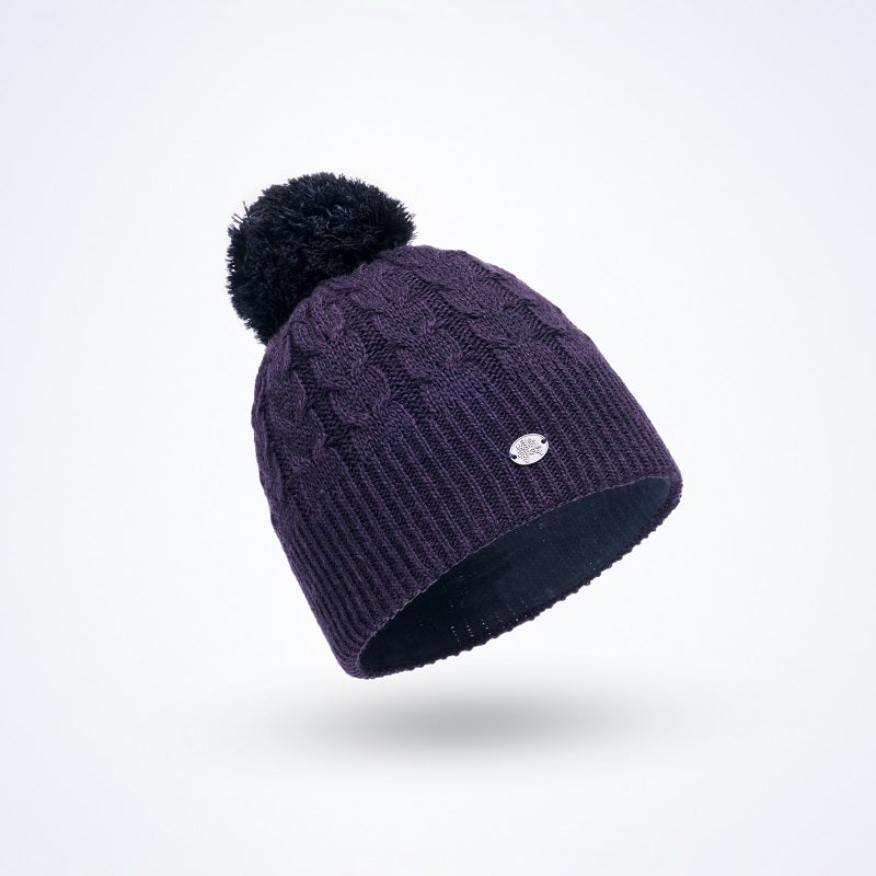 Snowflake Purple Pompom Beanie