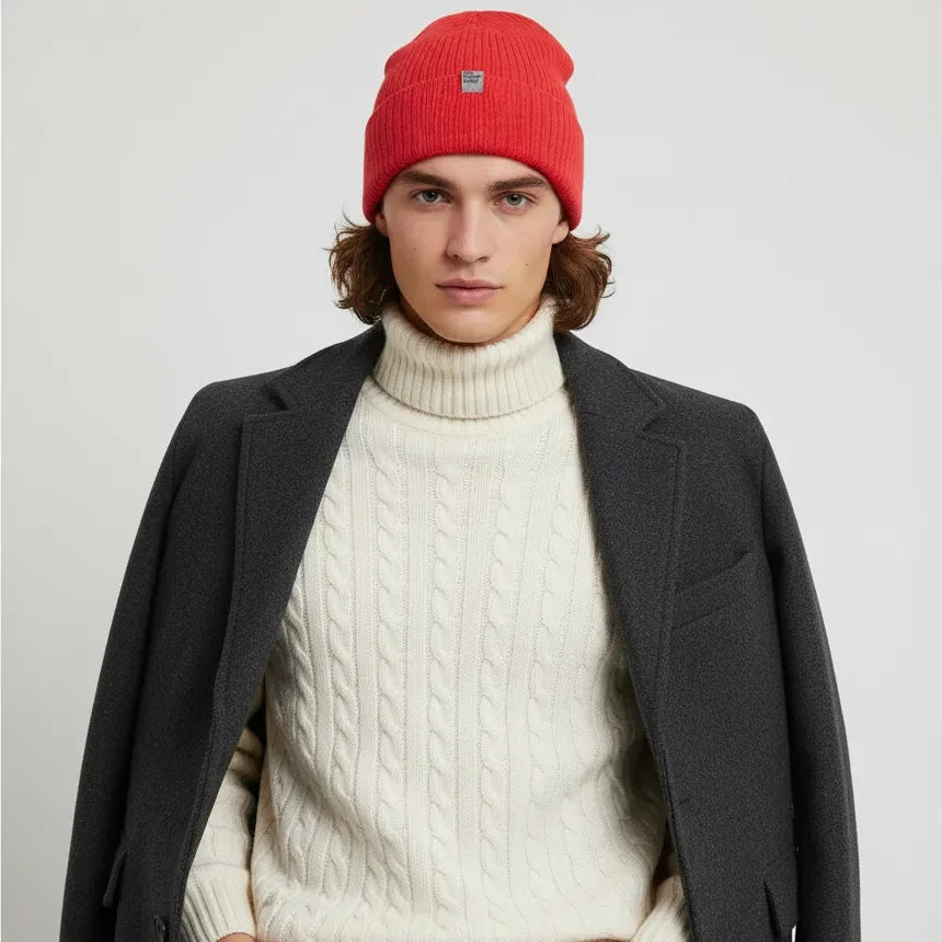 Vail Pastel Coral Beanie for boy