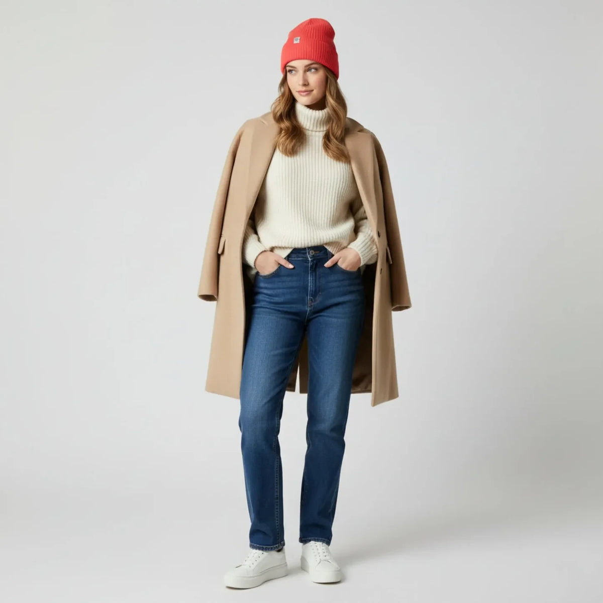Vail Pastel Coral Beanie for girl