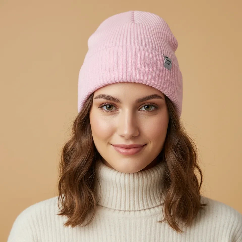 Yule_Pastel_Plain_Pink_Beanie